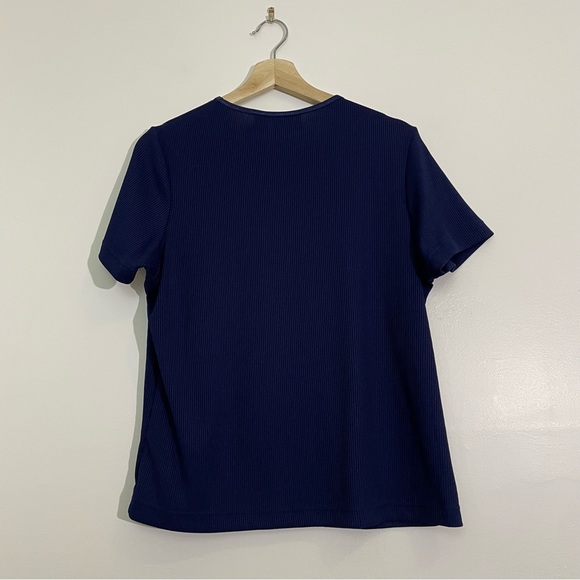 Vintage | Alia Petites Blue Ribbon Ribbed Tee - Picture 3 of 7